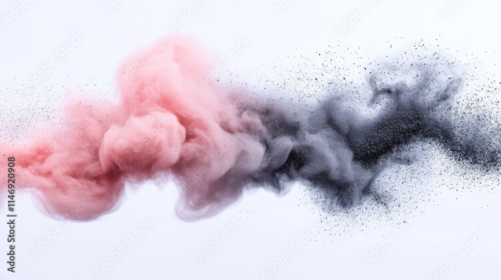 Fototapeta premium Pink and grey powder explosion abstract art
