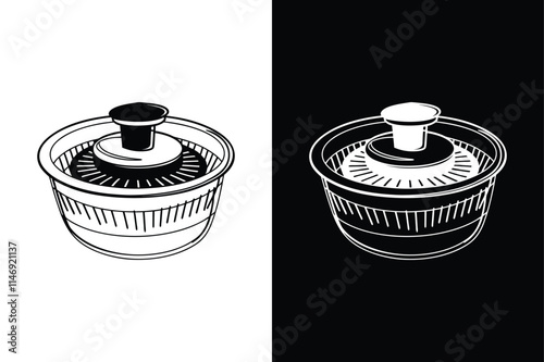 Salad spinner icon vector on White Background ,Vector Art Illustration on white background.