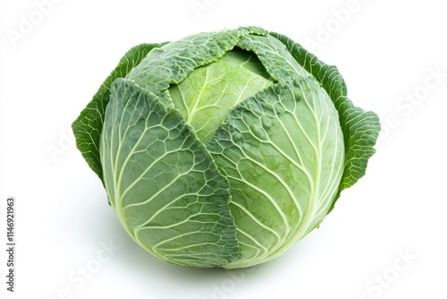 Wallpaper Mural A perfectly round green cabbage head, isolated on a white background Torontodigital.ca