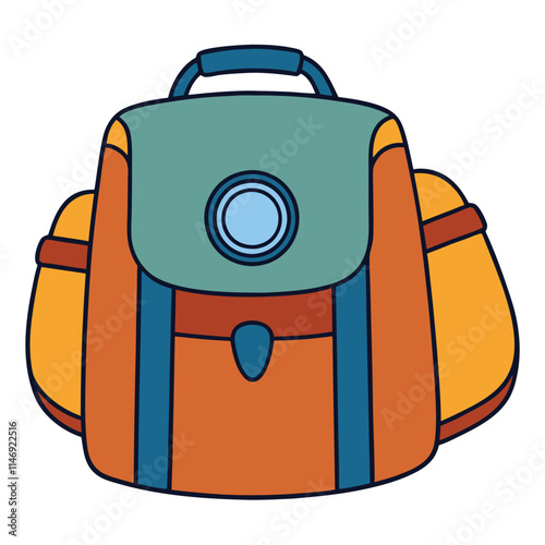 Camera Bags Backpacks flat vector illustration white background