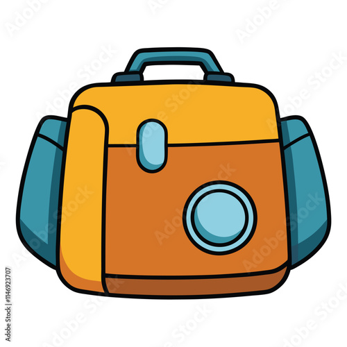 Camera Bags Backpacks flat vector illustration white background