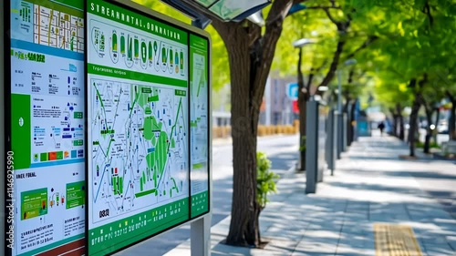 City Transport Map with Greenery photo