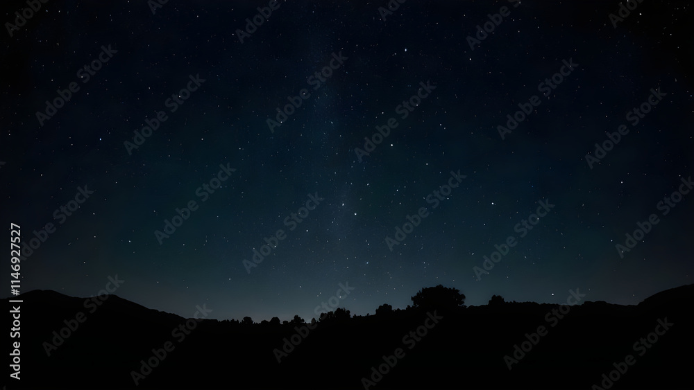 Majestic milky way shining over dark mountain range at night Majestic milky way shining over dark mountain range at night