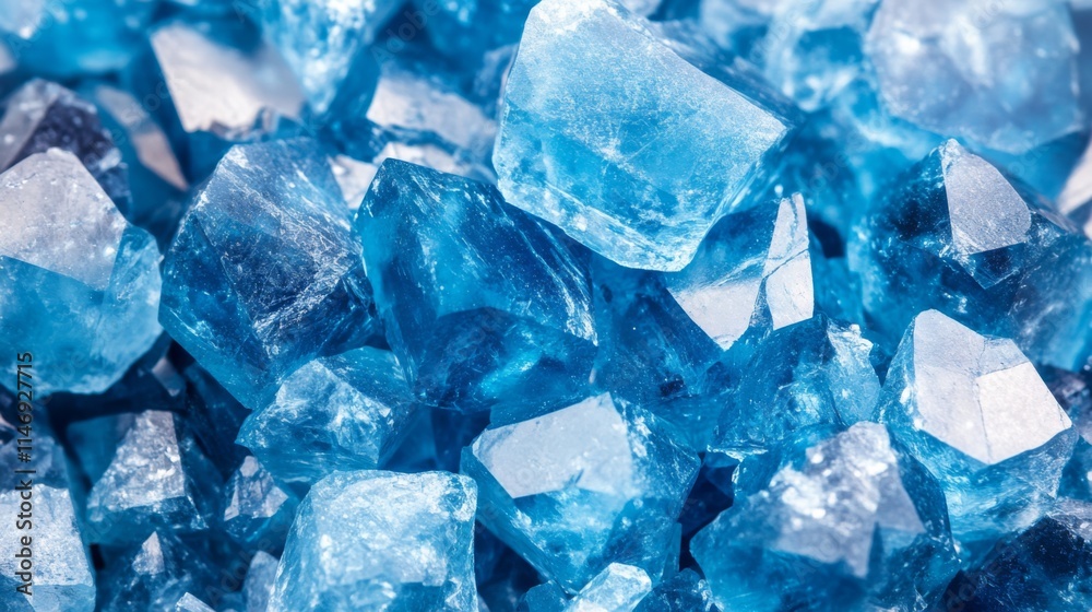 A Close Up View Of Blue Crystal Clusters A Close Up View Of Blue Crystal Clusters