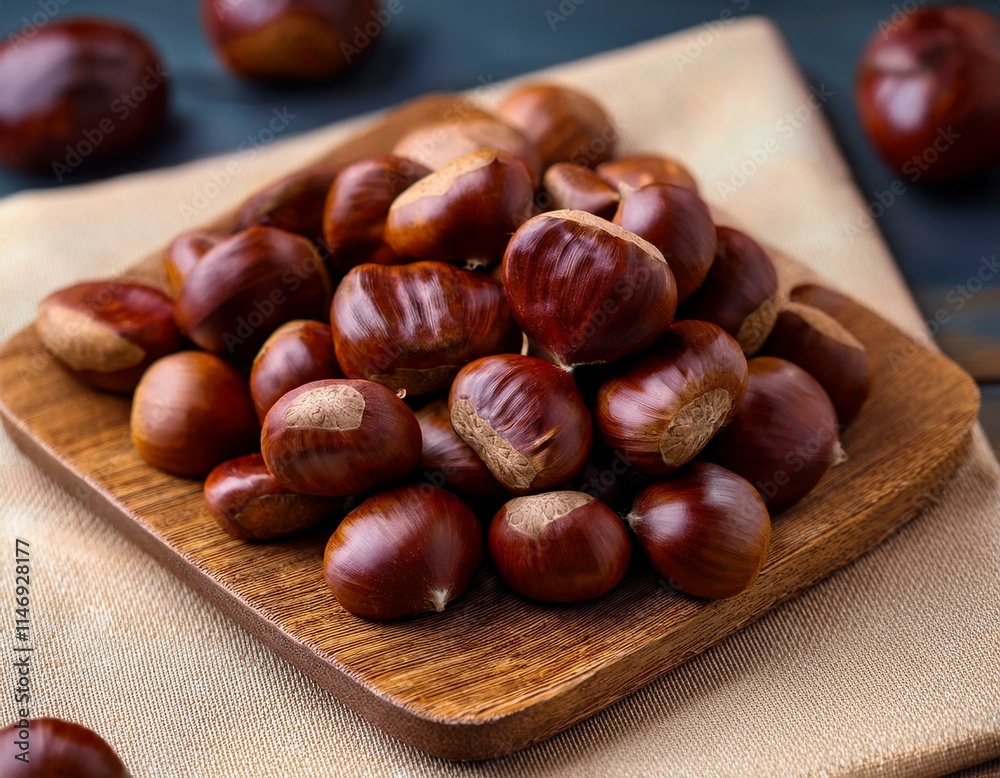 Fototapeta premium Generated image Chestnuts are a delightful snack during the colder months