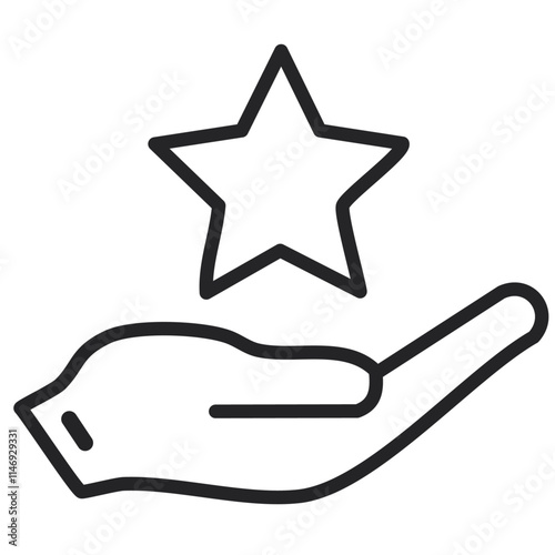 hand holding star icon