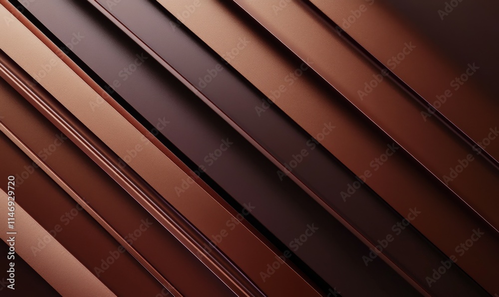 Obraz premium Parallel geometric lines intersecting in chocolate and mocha gradients, creating a sense of motion.