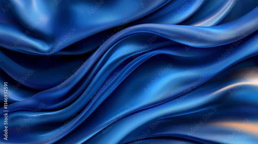 Obraz premium A close up of a blue satin fabric with folds