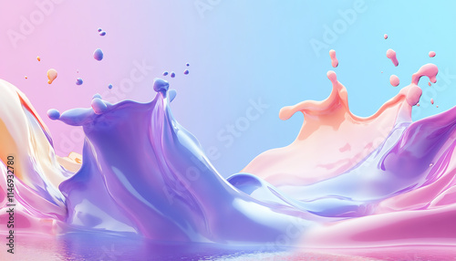 Pastel Splash of Soothing Watercolor Waves