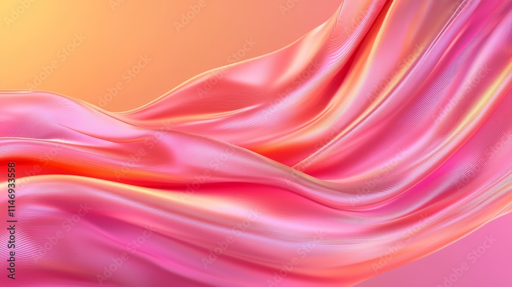 Obraz premium A pink and orange background with a wavy fabric