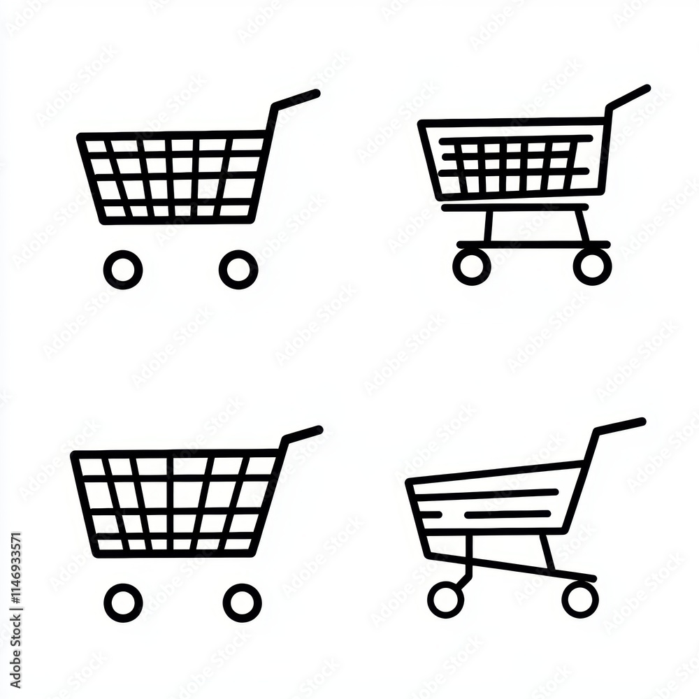 Vector illustration of simple shopping cart icon. Vector illustration of simple shopping cart icon.