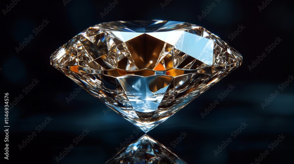 A Sparkling Diamond Reflecting Light Beautifully A Sparkling Diamond Reflecting Light Beautifully