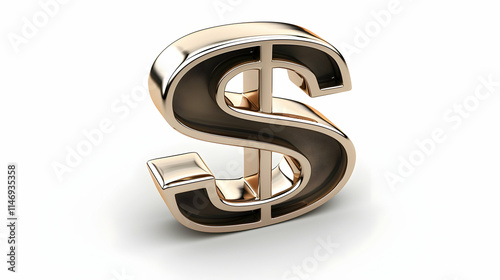 A shiny, three-dimensional dollar sign symbolizing wealth and finance.