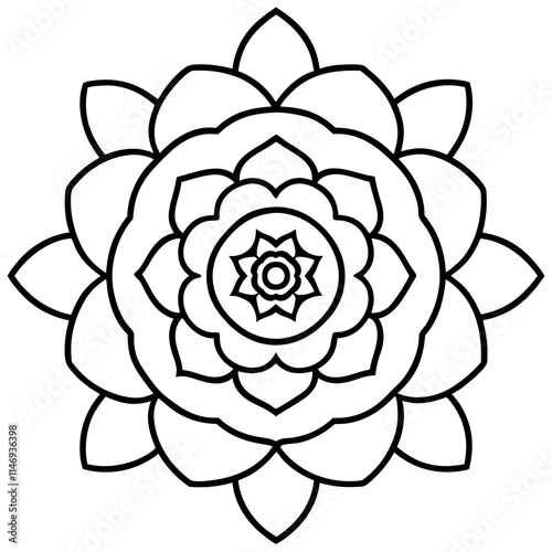 Ranunculus Flower Mandala Art Vector