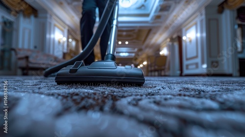 Vacuuming a Luxurious Hotel Carpet