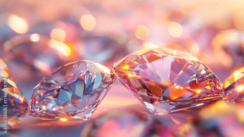 Sparkling Diamonds Glimmering in Warm Light Sparkling Diamonds Glimmering in Warm Light