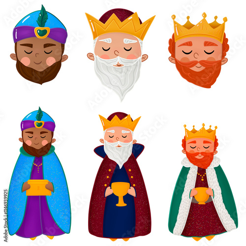 Three Kings Illustration Set 