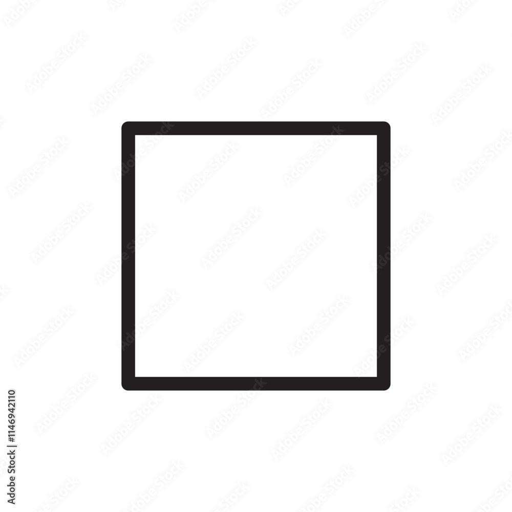 Square icon vector sign and symbol isolated on white background, Square logo concept, outline symbol, linear sign Square icon vector sign and symbol isolated on white background, Square logo concept, outline symbol, linear sign