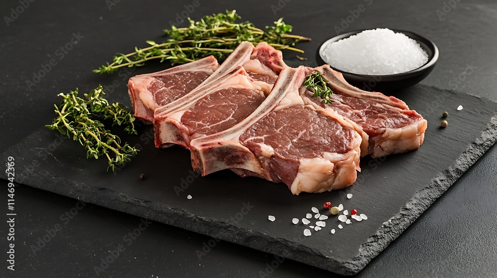 Barbecue T bone porterhouse steak dry aged sliced garnished with salt and herbs centerpiece arranged gourmet style Barbecue T bone porterhouse steak dry aged sliced garnished with salt and herbs centerpiece arranged gourmet style