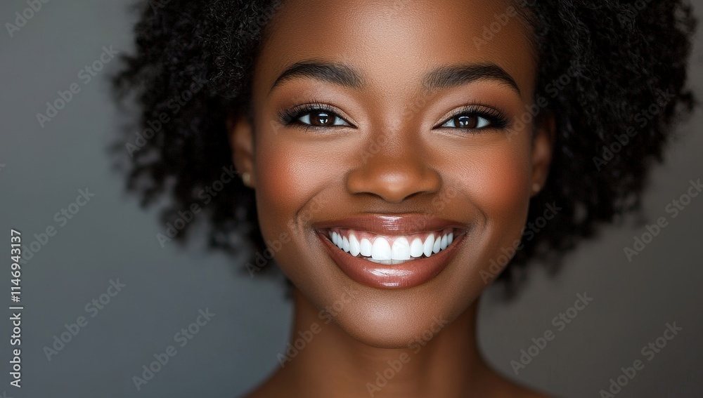 Radiant Smile: A Portrait of a Beautiful Black Woman with a Joyful Expression Radiant Smile: A Portrait of a Beautiful Black Woman with a Joyful Expression