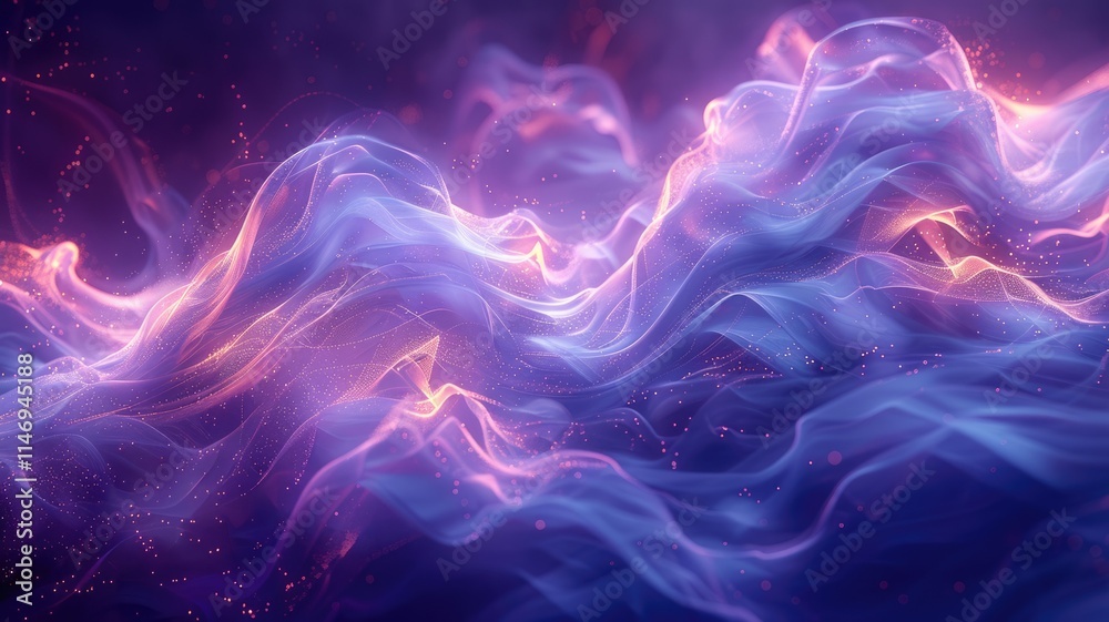 Obraz premium This mesmerizing abstract image features a glowing blue object flowing through the air. It captures a harmonious blend of colors and light, creating an ethereal atmosphere.