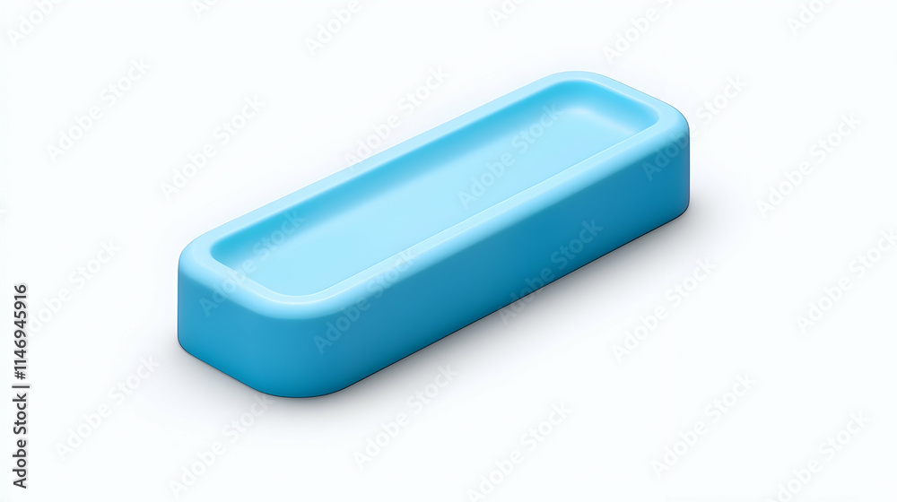 A simple blue rectangular object, likely a container or tray for organizing items. A simple blue rectangular object, likely a container or tray for organizing items.