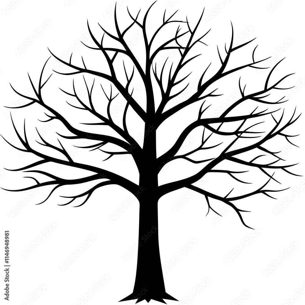 Obraz premium tree, without leaves Silhouette