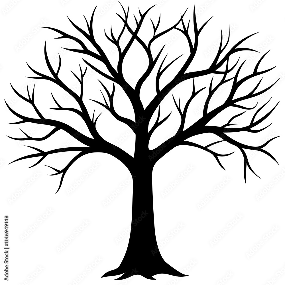 Obraz premium tree, without leaves Silhouette