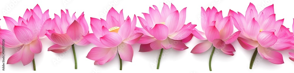 Top view of pink lotus flowers, isolated on white background, detailed and high-res. Top view of pink lotus flowers, isolated on white background, detailed and high-res.