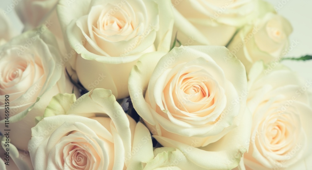 Elegant white roses background for romantic occasions and floral design concepts Elegant white roses background for romantic occasions and floral design concepts