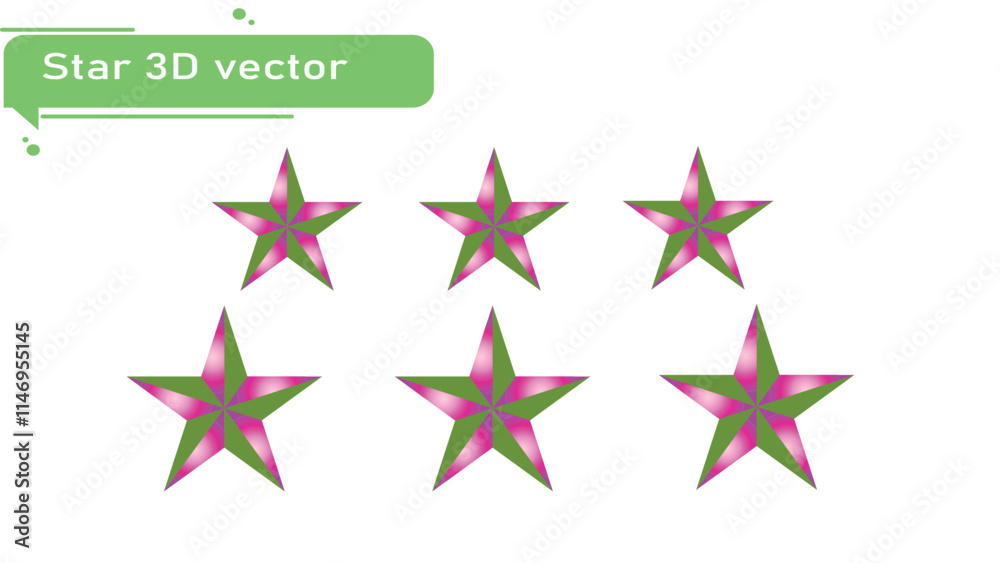 abstracts design vector 3D stars sets abstracts design vector 3D stars sets
