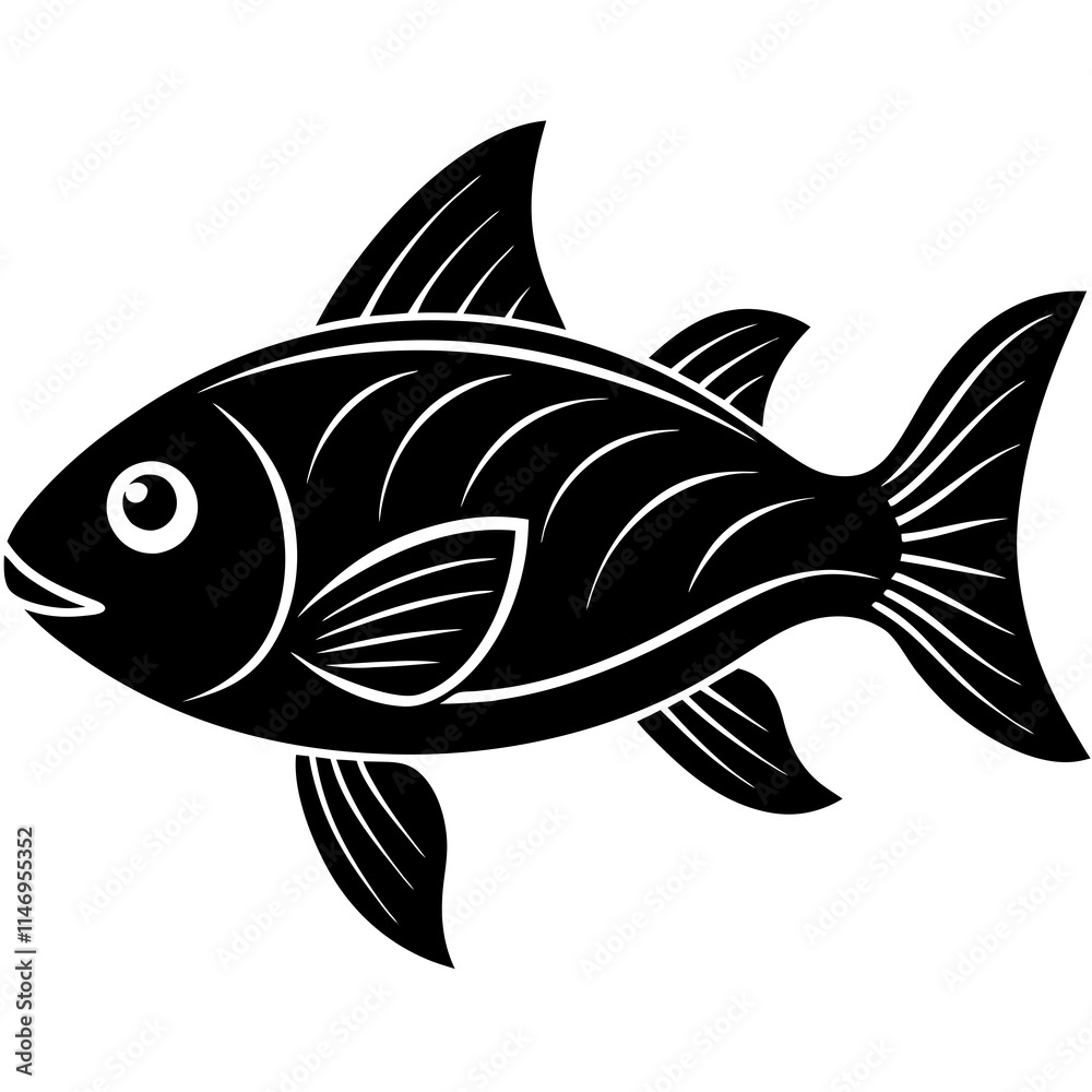 Fototapeta premium Trout fish silhouette vector illustrator
