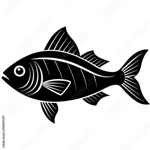 Trout fish silhouette vector illustrator photo