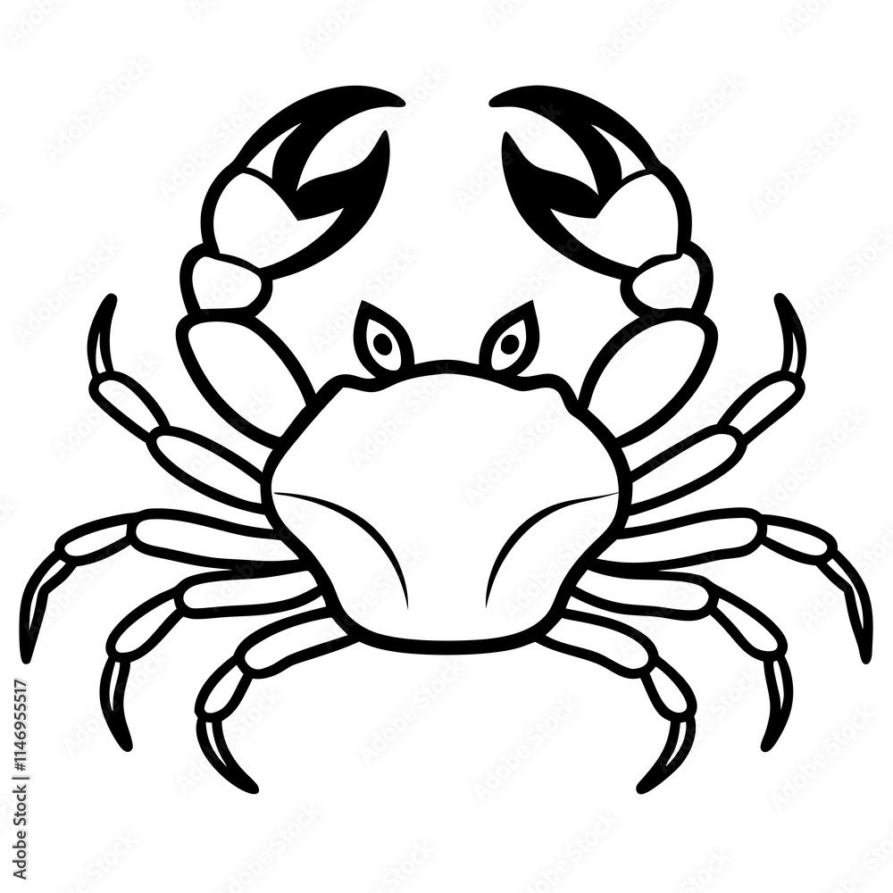Fototapeta premium crab line art vector
