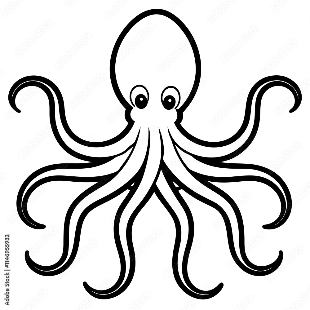 octopus line art vector octopus line art vector