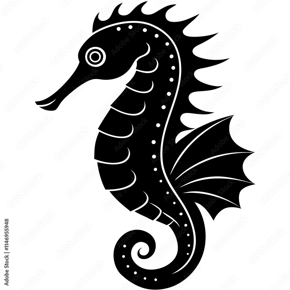 Fototapeta premium seahorse silhouette vector illustrator
