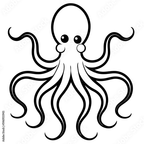 octopus line art vector