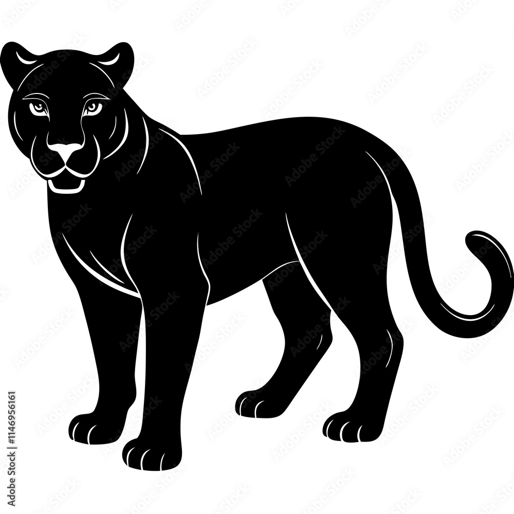 Obraz premium panther silhouette vector illustrator 