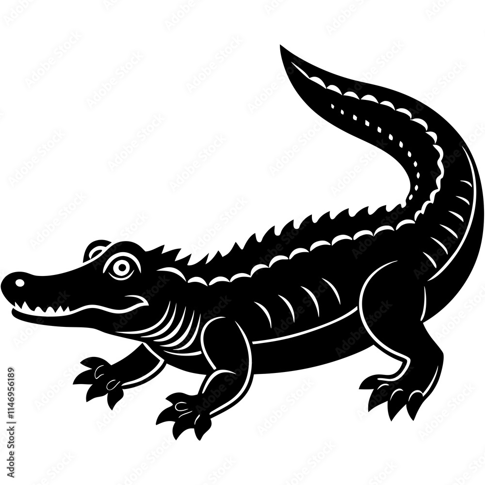Fototapeta premium crocodile line art vector