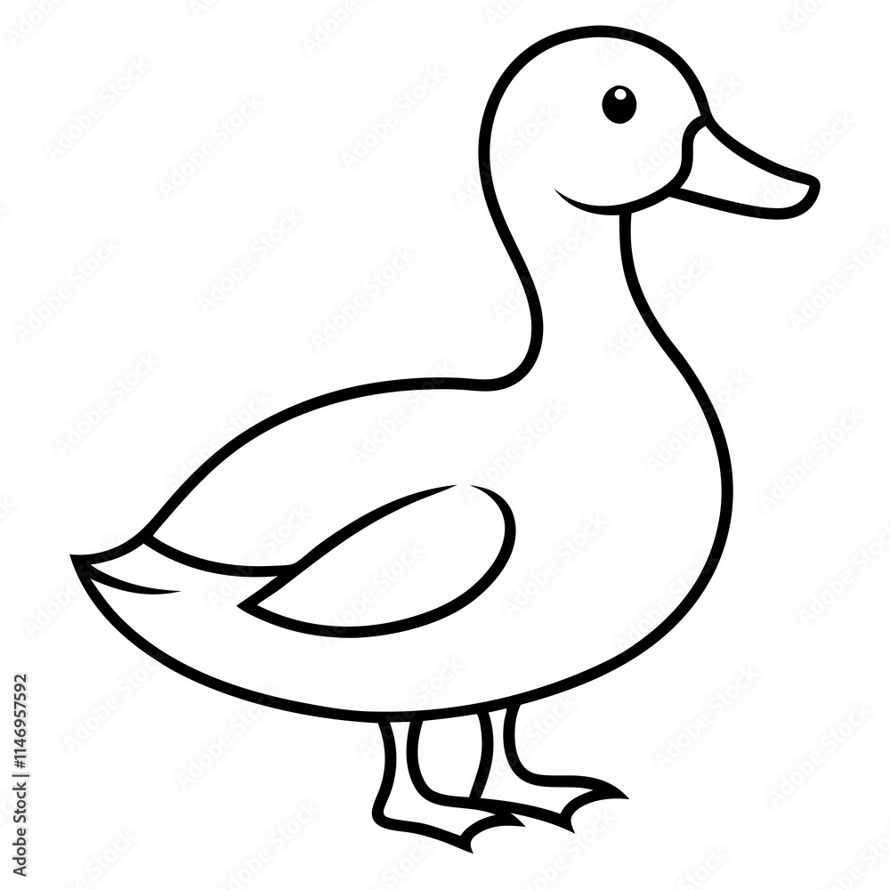 Obraz premium duck line art vector