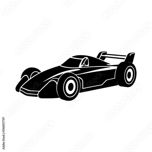 Wallpaper Mural racing car silhouette, black and white silhouette, vector and illustration Torontodigital.ca