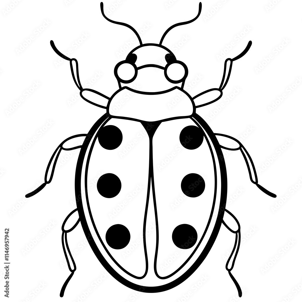 ladybug line art vector