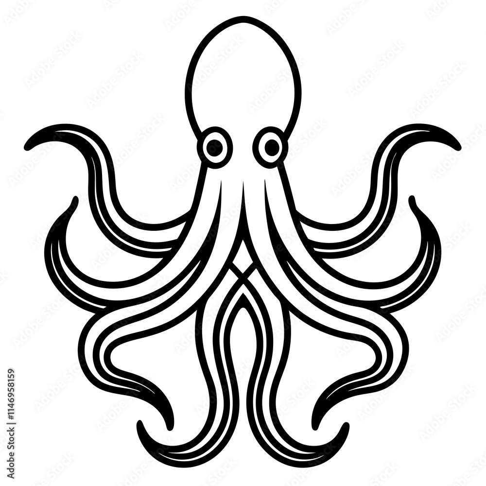 octopus line art vector octopus line art vector