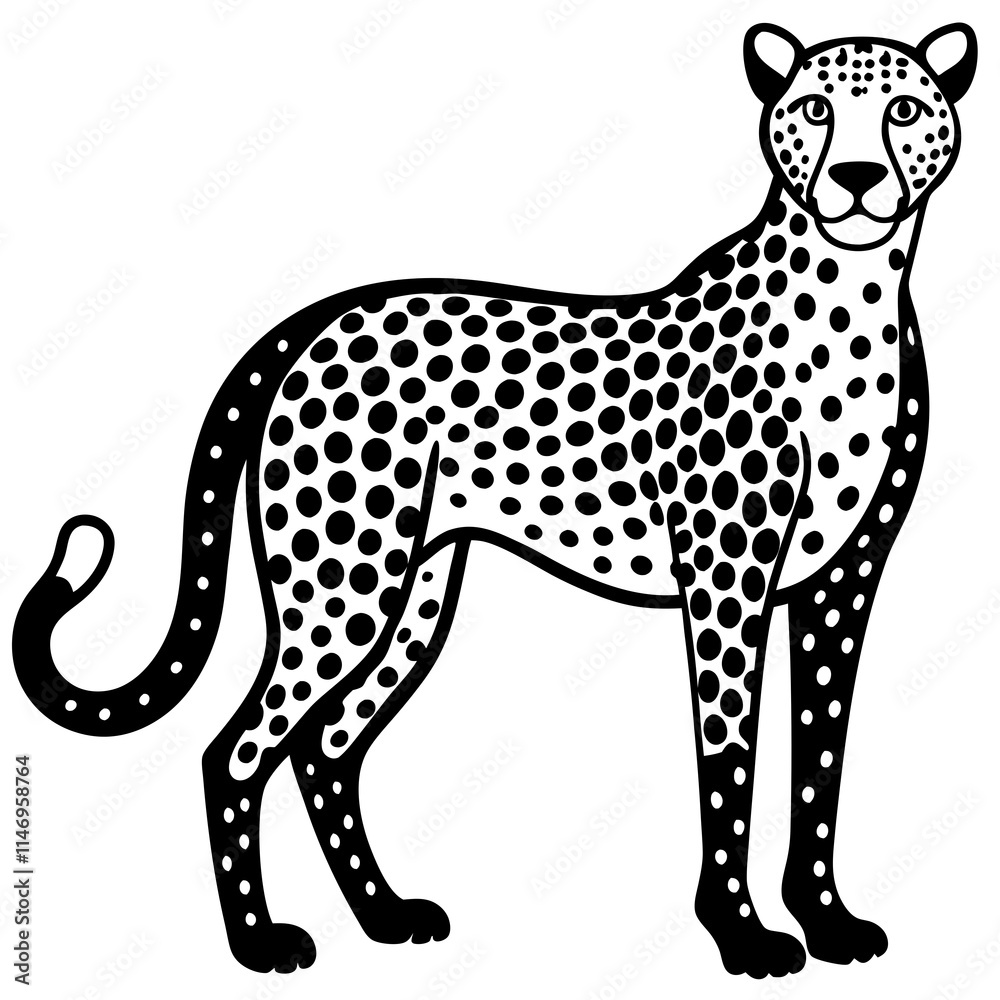 Fototapeta premium cheetah silhouette vector illustrator
