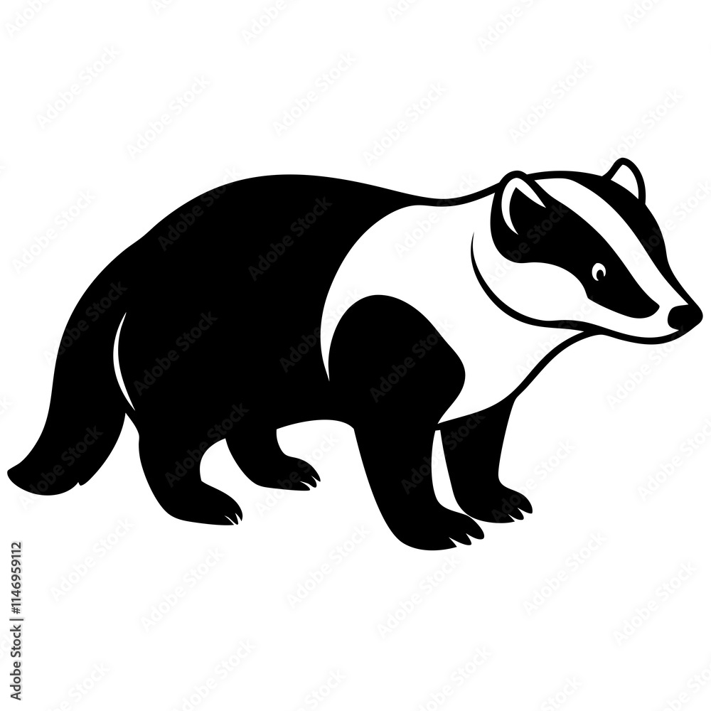 Obraz premium badger silhouette vector illustrator 