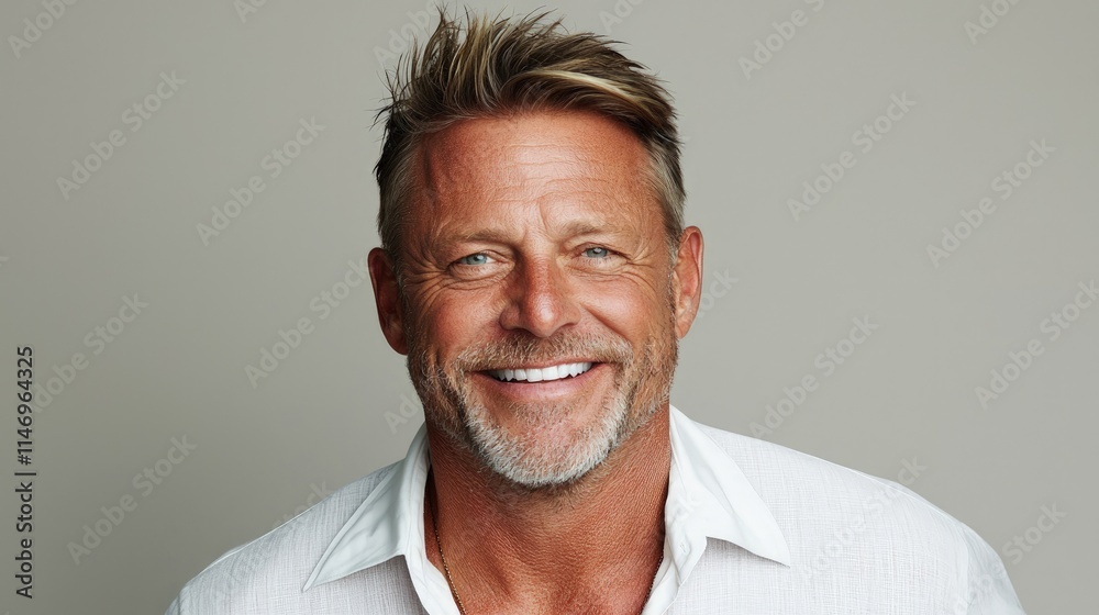 Happy mature man smiling, headshot portrait. Happy mature man smiling, headshot portrait.