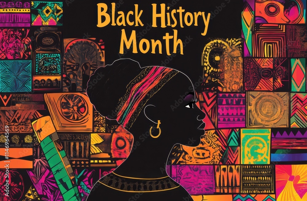 Obraz premium Black History Month banner with text 