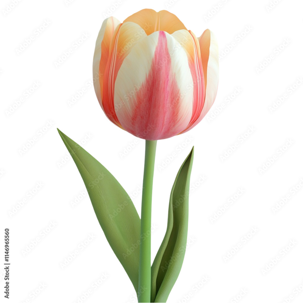 3D Tulip Flower Isolated on Transparent Background 3D Tulip Flower Isolated on Transparent Background