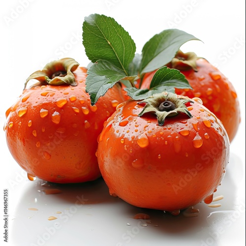 photo persimmon in white background