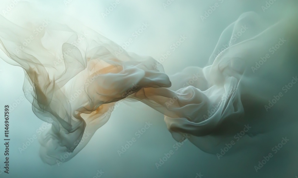 Fototapeta premium Soft smoky shapes morphing into organic forms, merging into gradients of light and shadow, surreal dreamlike atmosphere, ethereal presence, .